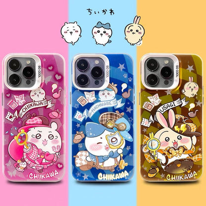 Japanese Cartoon ChiiKawa Detective Laser Case | ChiiKawa Hachiware Usagi - Phone Case Samsung Galaxy S26 S25 S24 S23 S22 S21 FE Ultra Edge