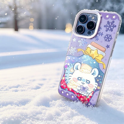 Japanese Cartoon ChiiKawa Winter Star Wish Laser Case | Chiikawa Hachiware Usagi Momonga Furuhonya 5 Styles - Phone Case Samsung Galaxy S26 S25 S24 S23 S22 S21 FE Ultra Edge