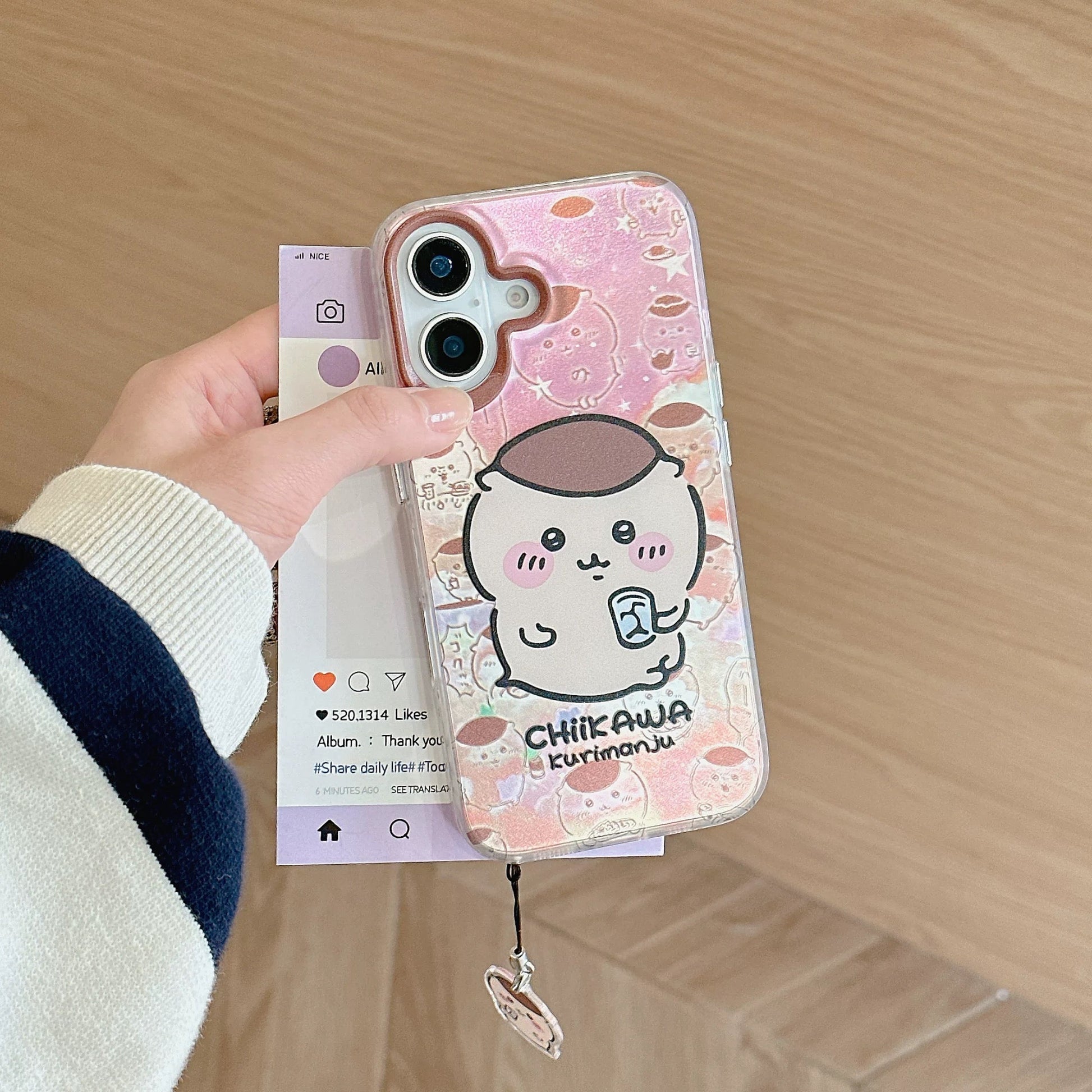 Japanese Cartoon iPhone Case with Strap | Laser Kurimanju Rakko Shisa Furuhonya - iPhone CasePhone Case 7 8 PLUS SE2 XS XR X 11 12 13 14 15 Pro Promax 12mini 13mini  WinnieTheBirds Toy Shop