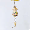 24cm Natural Style Bamboo Ball with Wooden Flower Hanging Toy Handmade Bird Toys Natural Bird Bitting Toys Organic Bird Cages Accessories