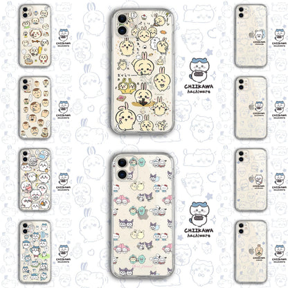 Japanese Cartoon Chiikawa Clean Case | Happy Fun Part2 Sanrio - iPhone Case PLUS SE2 11 12 13 14 15 16 17 Pro Promax 12mini 13mini