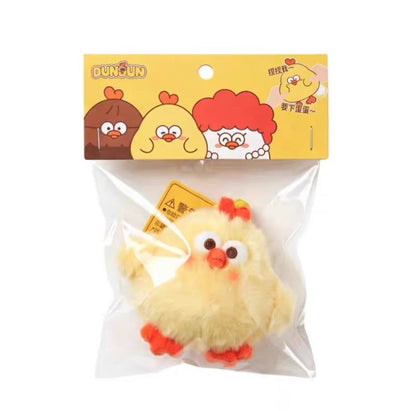 Lovely Chicken Fat Dundun Plush Doll Keychain | Stress Relief Doll Flurry Chick with Bubble - Children Gift Animal Mini Plush Doll