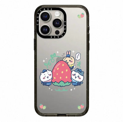 Japanese Cartoon ChiiKawa Transparent Black Frame & Mirror Phone Case | Cafe & Group 8 Styles ChiiKawa Hachiware Usagi - iPhone Case 12 13 14 15 16 17 Pro Promax
