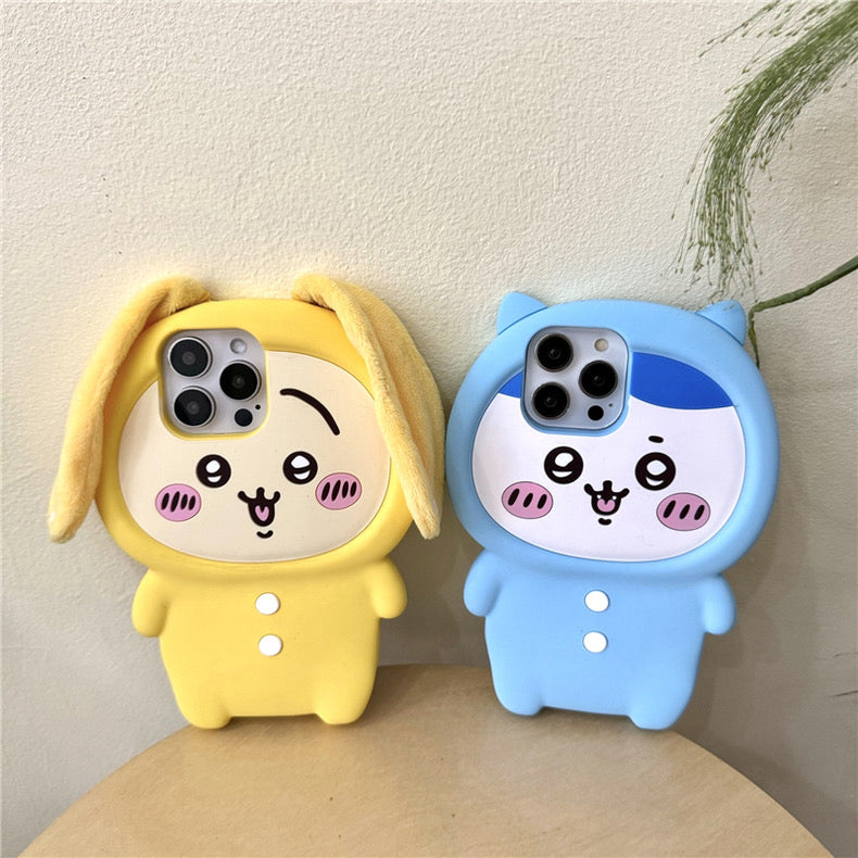 Japanese Cartoon ChiiKawa Pajamas Party Silicone | Hachiware Usagi - iPhone Case 15 14 13 12 11 Pro ProMax WinnieTheBirds Toy Shop