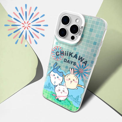 Japanese Cartoon ChiiKawa Chiikawa Day Laser Case | ChiiKawa Hachiware Usagi - Phone Case Samsung Galaxy S26 S25 S24 S23 S22 S21 FE Ultra Edge