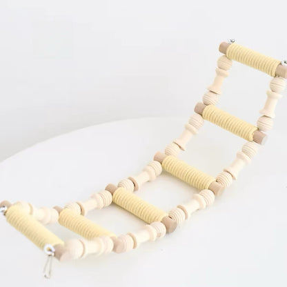 42cm Pastel & Natural Style Climbing Ladder with 6 Steps | 5 Colours - Parrot Toys Hanging Toy Handmade Bird Organic Bird Cages Accessories