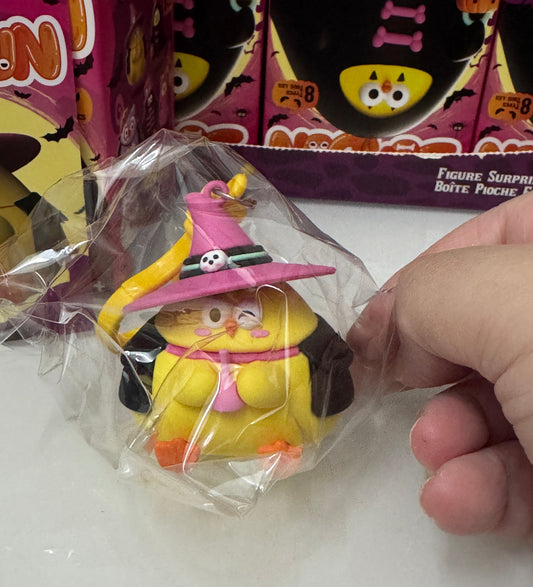 Lovely Chicken Fat Dundun Halloween Plastic Keychain | DunDun Witch - Children Gift Animal Blind Box