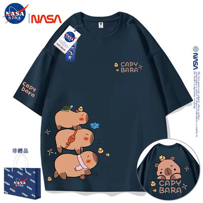 Cute Animals Capybara Style T-Shirt Series | Fun Capybara Group Front & Back Part1 - Kawaii Fashion Items for Child & Adult Matching outfits for Parents and Children