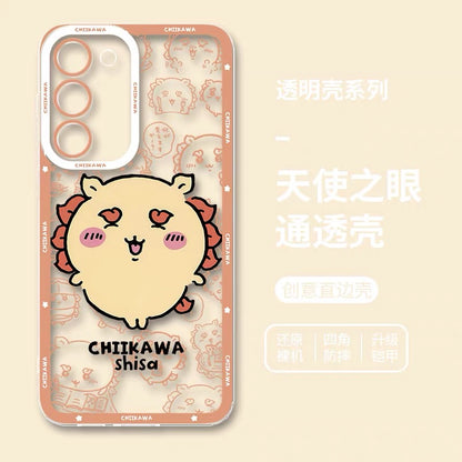 Japanese Cartoon Chiikawa Outing Daily with Comic | Chiikawa Hachiware Usagi Momonga Kurimanju Rakko Shisa Furuhonya 8 Styles - Phone Case Samsung Galaxy S26 S25 S24 S23 S22 S21 FE Ultra Edge