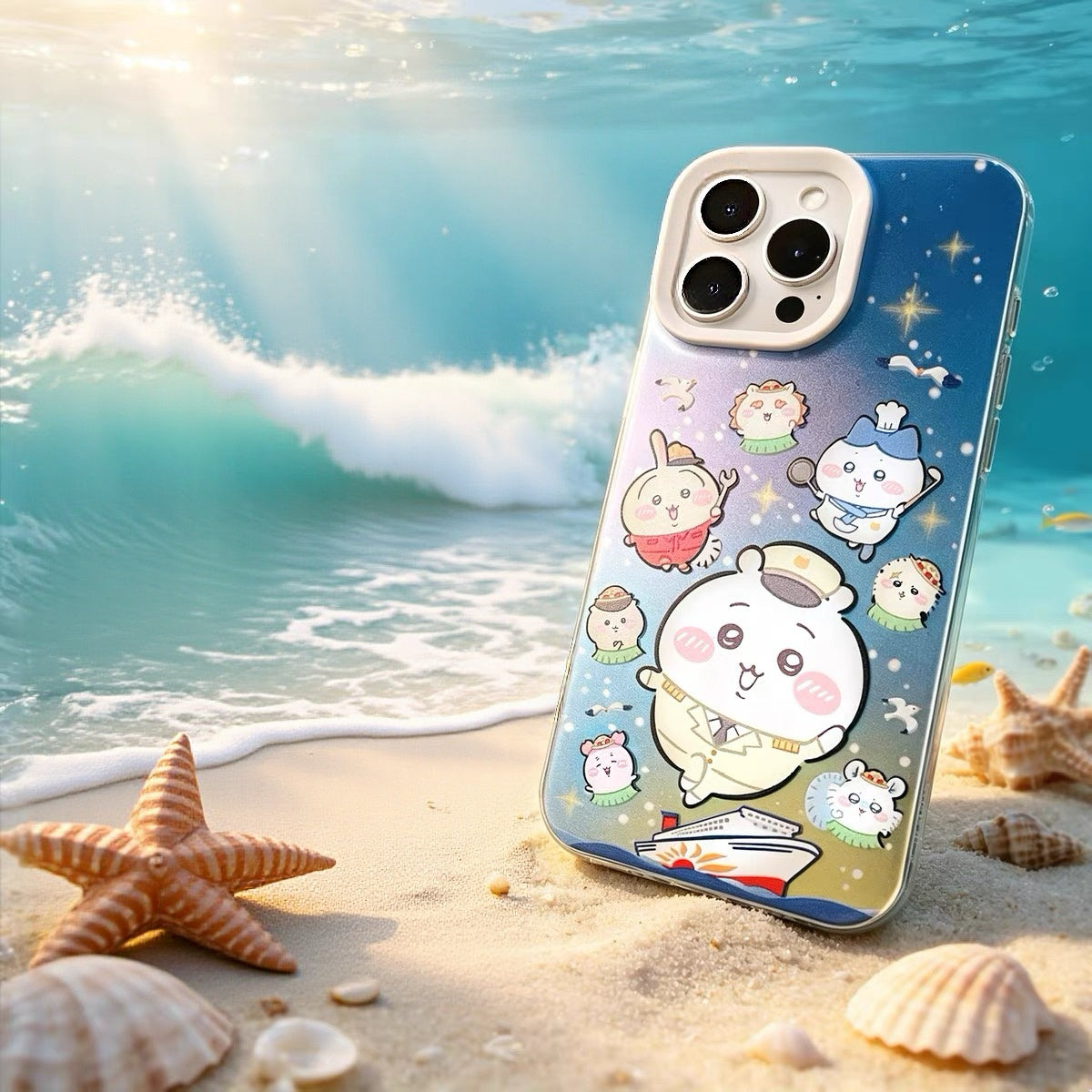 Japanese Cartoon ChiiKawa Work On Cruise Ship Laser Case | ChiiKawa Hachiware Usagi - Phone Case Samsung Galaxy S26 S25 S24 S23 S22 S21 FE Ultra Edge
