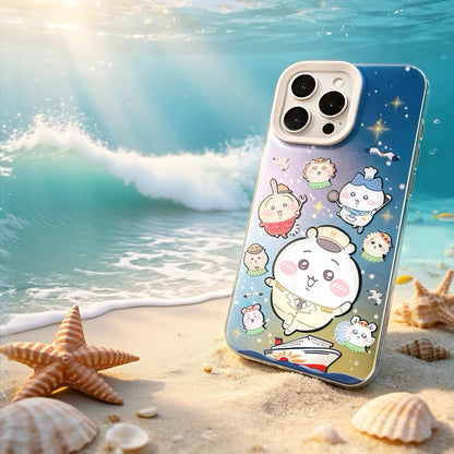 Japanese Cartoon ChiiKawa Work On Cruise Ship Laser Case | ChiiKawa Hachiware Usagi - Phone Case Samsung Galaxy S26 S25 S24 S23 S22 S21 FE Ultra Edge