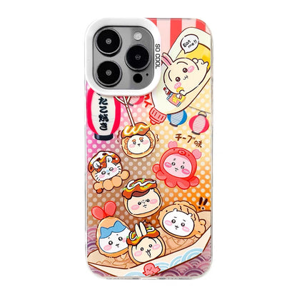 Japanese Cartoon ChiiKawa Japanese Snacks Laser Case | Japanese Street Food - Phone Case Samsung Galaxy S26 S25 S24 S23 S22 S21 FE Ultra Edge