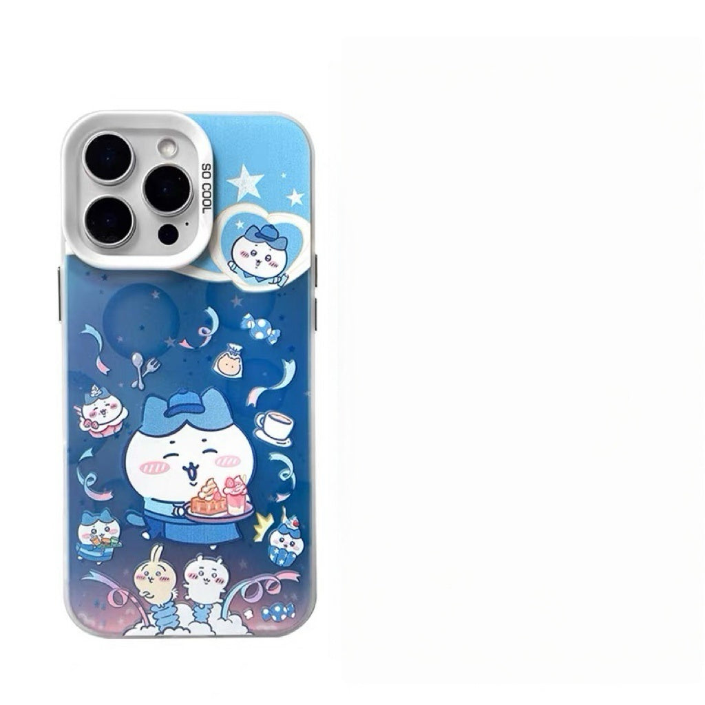 Japanese Cartoon ChiiKawa Cafe Waiter Laser Case | ChiiKawa Hachiware Usagi Momonga - Phone Case Samsung Galaxy S26 S25 S24 S23 S22 S21 FE Ultra Edge
