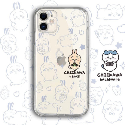 Japanese Cartoon Chiikawa Clean Case | Happy Fun Part2 Sanrio - iPhone Case PLUS SE2 11 12 13 14 15 16 17 Pro Promax 12mini 13mini