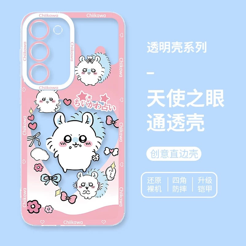 Japanese Cartoon Chiikawa Heart Shape Daily Version | Chiikawa Hachiware Usagi Momonga Kurimanju Rakko - Phone Case Samsung Galaxy S26 S25 S24 S23 S22 S21 FE Ultra