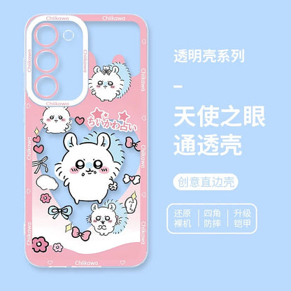 Japanese Cartoon Chiikawa Heart Shape Daily Version | Chiikawa Hachiware Usagi Momonga Kurimanju Rakko - Phone Case Samsung Galaxy S26 S25 S24 S23 S22 S21 FE Ultra