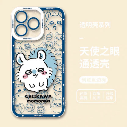 Japanese Cartoon Chiikawa Outing Daily with Comic | Chiikawa Hachiware Usagi Momonga Kurimanju Rakko Shisa Furuhonya 8 Styles - iPhone Case PLUS SE2 XS XR X 11 12 13 14 15 16 16e 17 17e 18 Pro Promax 12mini 13mini