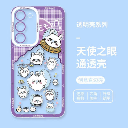 Japanese Cartoon ChiiKawa UFO Version Clean Case | Chiikawa Hachiware Usagi Momonga - Phone Case Samsung Galaxy S26 S25 S24 S23 S22 S21 FE Ultra Edge