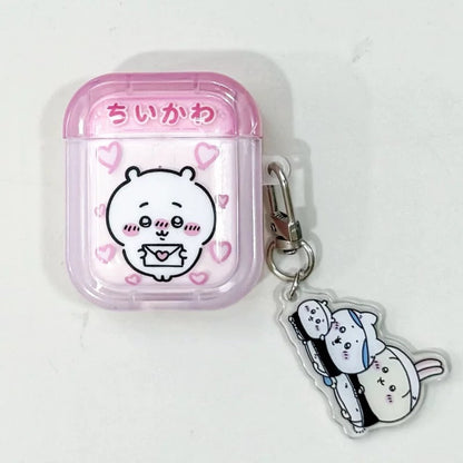 Japanese Cartoon ChiiKawa Lovely Day | Chiikawa Hachiware Usagi Pink Blue Yellow with Keychain - AirPods AirPodsPro AirPods3 AirPods4 Case WinnieTheBirds Toy Shop