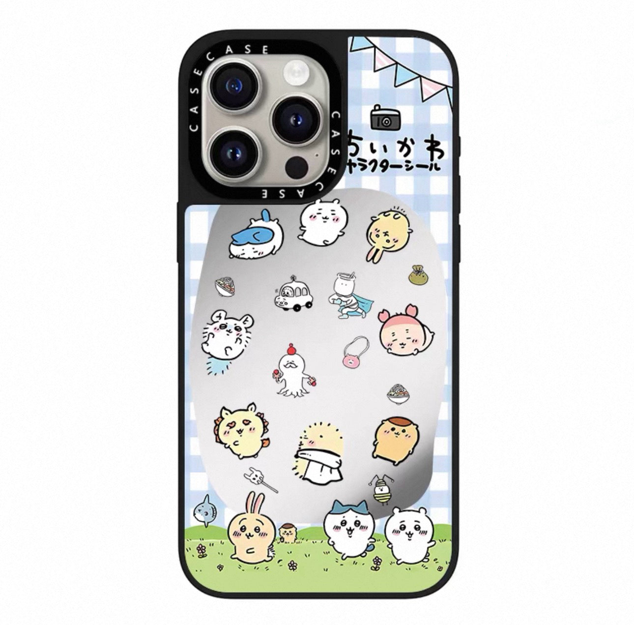 Japanese Cartoon ChiiKawa Transparent Black Frame & Mirror Phone Case | Cafe & Group 8 Styles ChiiKawa Hachiware Usagi - iPhone Case 12 13 14 15 16 17 Pro Promax