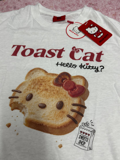 Korean Fashion Cute Cartoon Style T-Shirt Series | Toast Cat Hello Kitty - Kawaii Fashion Items