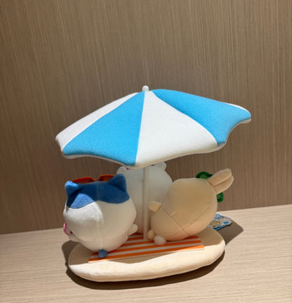 [Limited] ChiiKawa X Miniso Hot Summer Series | ChiiKawa Hachiware Usagi Under Sun Umbrella Sun Fun Plush Cute Doll - Kawaii Items Room Decoration Doll