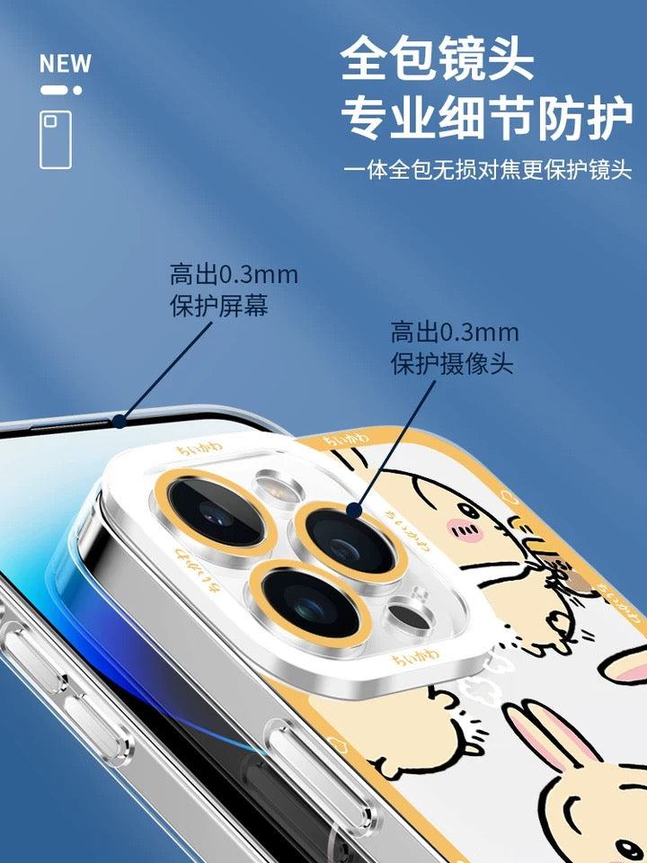 Japanese Cartoon Chiikawa Usagi Big Face 4 Styles Soft iPhone Case PLUS SE2 XS XR X 11 12 13 14 15 16 Pro Promax 12mini 13mini WinnieTheBirds Toy Shop