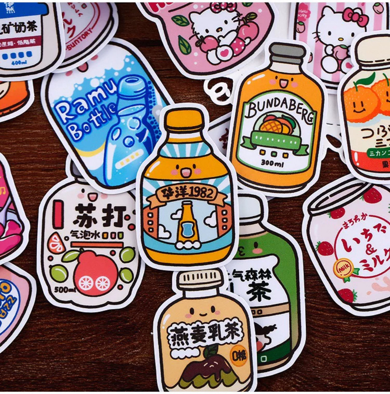 Set of 36 Pieces Cute Soft Drinks - DIY Journal Craft Diary Art Scrapbook Laptop Luggage Decal Cute Animal Pack