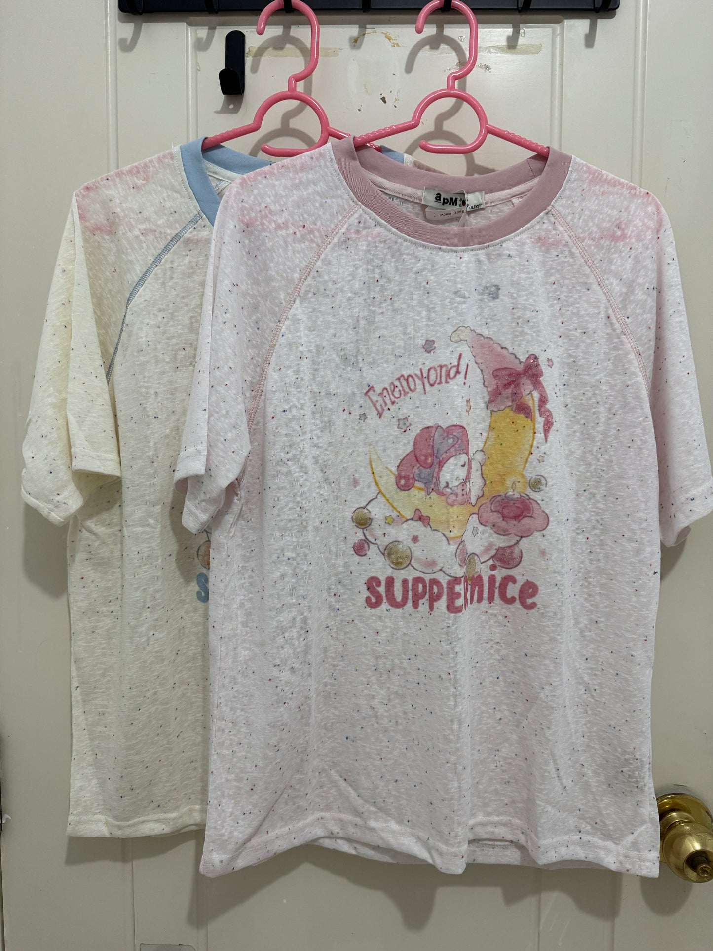 Korean Fashion Cute Cartoon Style T-Shirt Series | Bling Bling Embroidery Sweet Dream My Melody Cinnamoroll - Kawaii Fashion Items