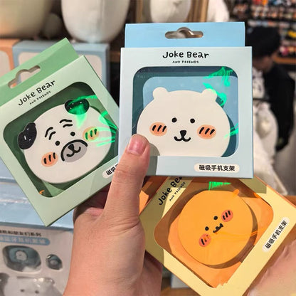 Joker Bear with friends Magnetic Phone Stand | Joker Bear Pug Moguracorokke
