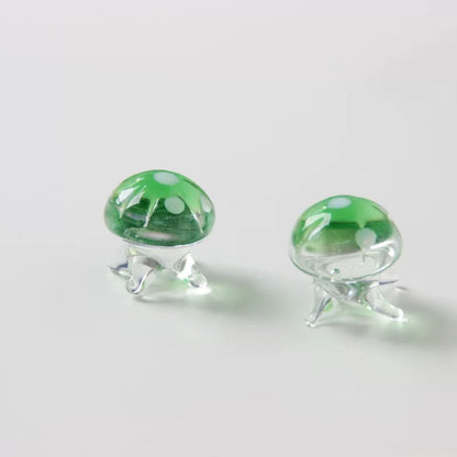 Japanese Cartoon Glass Ornament | Jellyfish Pink Blue Green - For Betta Fish Tropical Fish Toy Micro Landscape Creative