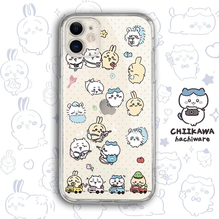 Japanese Cartoon Chiikawa Clean Case | Happy Fun Part1 - iPhone Case PLUS SE2 11 12 13 14 15 16 17 Pro Promax 12mini 13mini