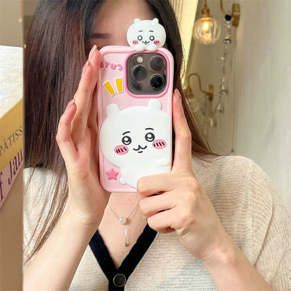 Japanese Cartoon ChiiKawa Look at you Silicone | Chiikawa Hachiware Usagi - iPhone Case 15 14 13 12 Pro ProMax WinnieTheBirds Toy Shop