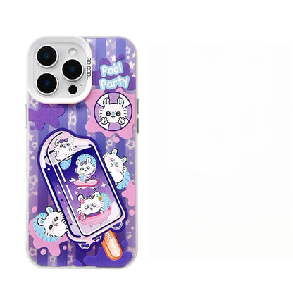 Japanese Cartoon ChiiKawa Summer Ice Bar Laser Case | ChiiKawa Hachiware Usagi Momonga - Phone Case Samsung Galaxy S26 S25 S24 S23 S22 S21 FE Ultra Edge