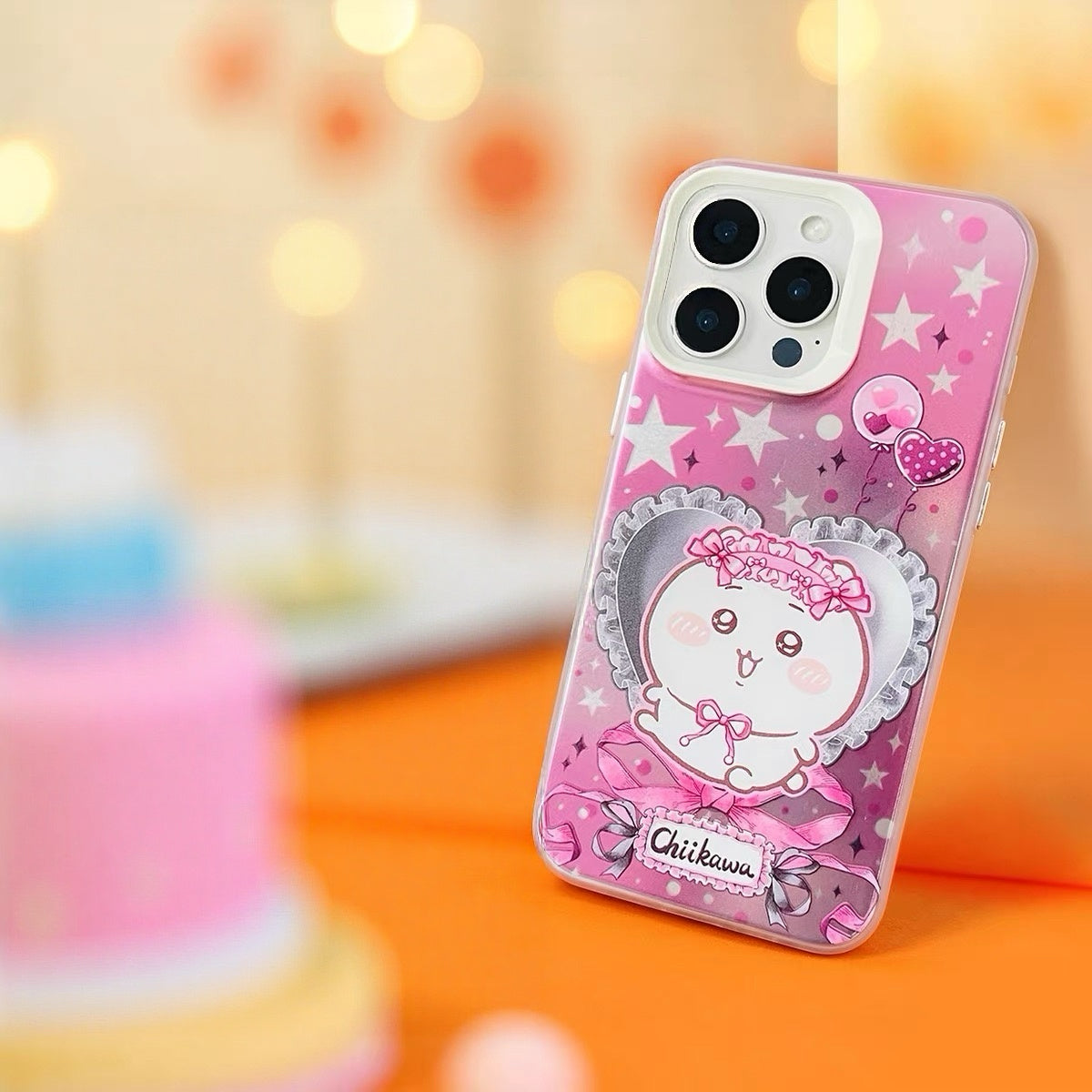 Japanese Cartoon ChiiKawa Ribbon Heart Cushion Laser Case | Chiikawa Hachiware Usagi Momonga 4 Styles - Phone Case Samsung Galaxy S26 S25 S24 S23 S22 S21 FE Ultra Edge