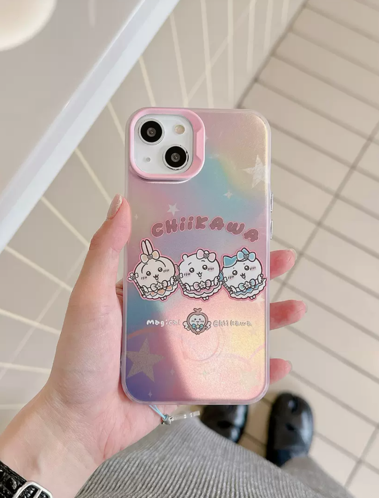 Japanese Cartoon iPhone Case with Strap | Laser ChiiKawa Magic Girls - iPhone CasePhone Case 7 8 PLUS SE2 XS XR X 11 12 13 14 15 16 Pro Promax 12mini 13mini  WinnieTheBirds Toy Shop