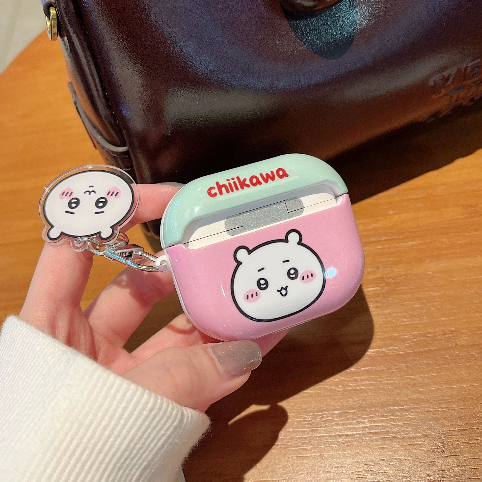 Japanese Cartoon ChiiKawa Pastel Colour | Chiikawa Hachiware Usagi Pink Blue Yellow Mint with Keychain - AirPods AirPodsPro AirPods3 AirPods4 Case WinnieTheBirds Toy Shop