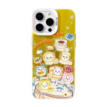 Japanese Cartoon ChiiKawa Yum Cha Laser Case | Morning Tea Dim Sum - Phone Case Samsung Galaxy S26 S25 S24 S23 S22 S21 FE Ultra Edge