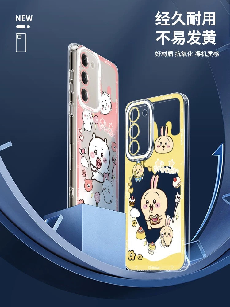Japanese Cartoon Chiikawa Heart Shape Daily Version | Chiikawa Hachiware Usagi Momonga Kurimanju Rakko - Phone Case Samsung Galaxy S26 S25 S24 S23 S22 S21 FE Ultra