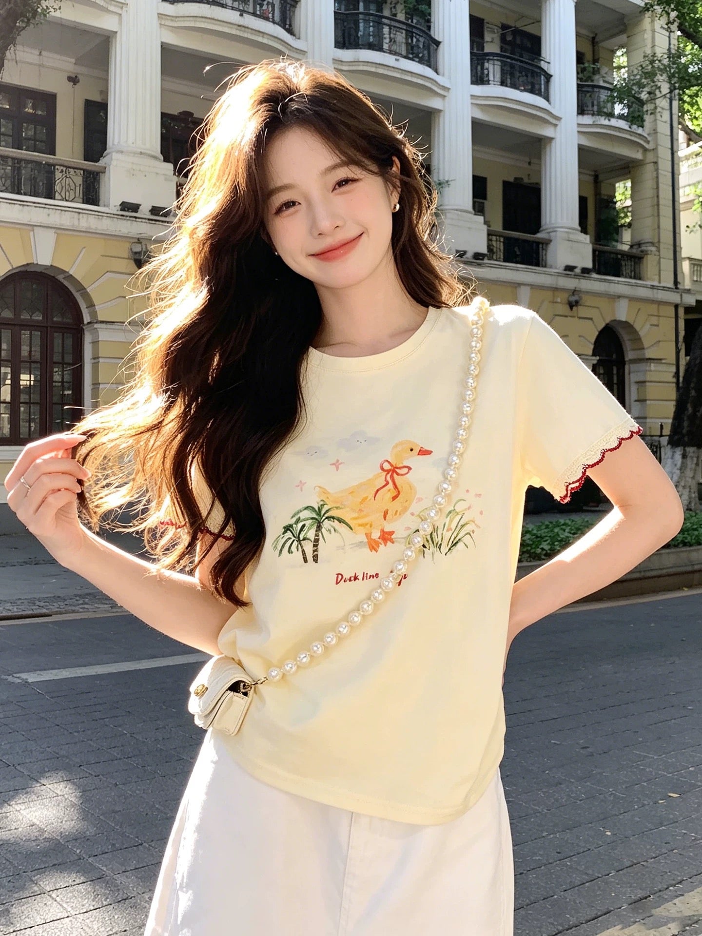 Korean Fashion Cute Animals Style T-Shirt Series | Duck ling Gaga - Kawaii Fashion Items