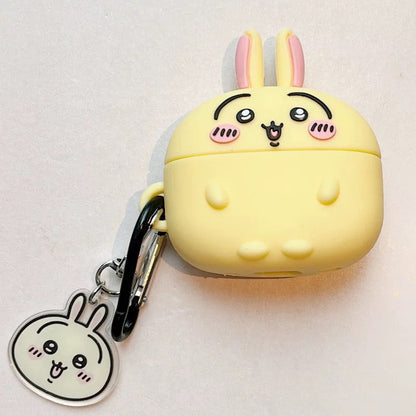 Japanese Cartoon ChiiKawa Silicon Airpods Case with Keychain | Chiikawa Hachiware Usagi - AirPods AirPodsPro AirPods3 AirPods4 Case WinnieTheBirds Toy Shop