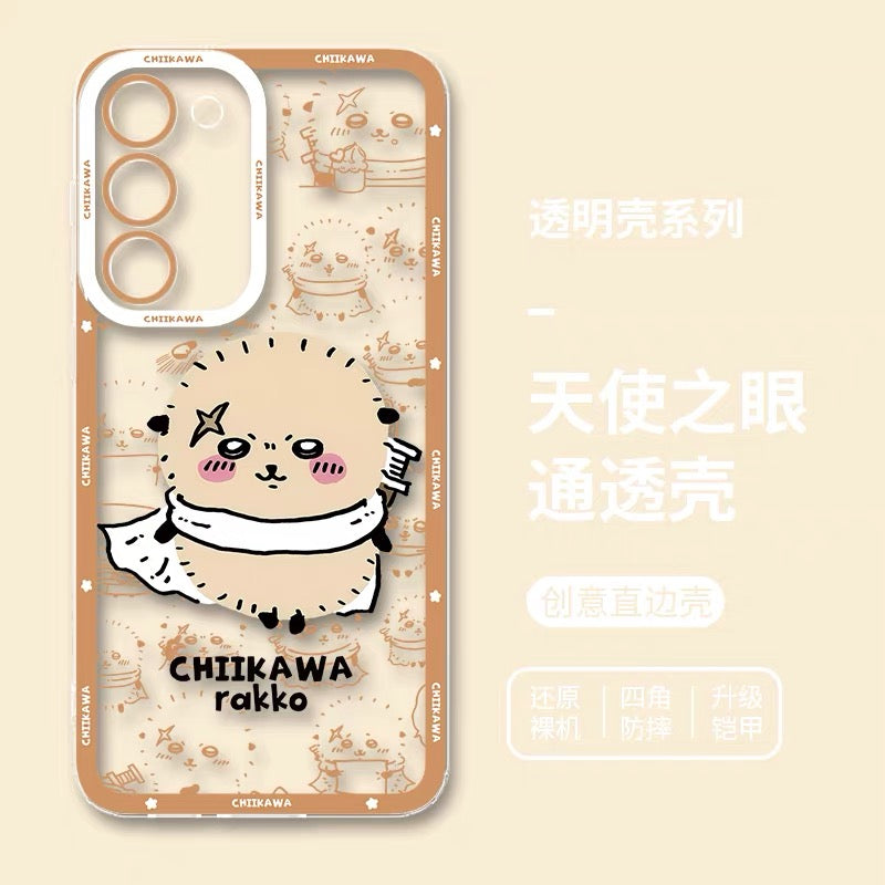 Japanese Cartoon Chiikawa Outing Daily with Comic | Chiikawa Hachiware Usagi Momonga Kurimanju Rakko Shisa Furuhonya 8 Styles - Phone Case Samsung Galaxy S26 S25 S24 S23 S22 S21 FE Ultra Edge