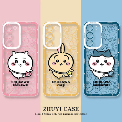 Japanese Cartoon Chiikawa Outing Daily with Comic | Chiikawa Hachiware Usagi Momonga Kurimanju Rakko Shisa Furuhonya 8 Styles - Phone Case Samsung Galaxy S26 S25 S24 S23 S22 S21 FE Ultra Edge