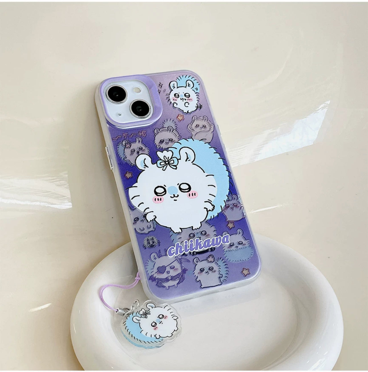 Japanese Cartoon iPhone Case with Strap | Laser ChiiKawa Hachiware Usagi Momonga - iPhone CasePhone Case  7 8 PLUS SE2 XS XR X 11 12 13 14 15 16 Pro Promax 12mini 13mini  WinnieTheBirds Toy Shop