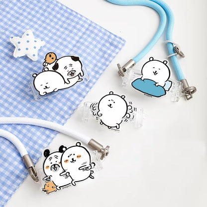 Joke Bear with friends Phone Back Clip with Phone Lanyard | Joker Bear Pug Moguracorokke - for All Smart Phones