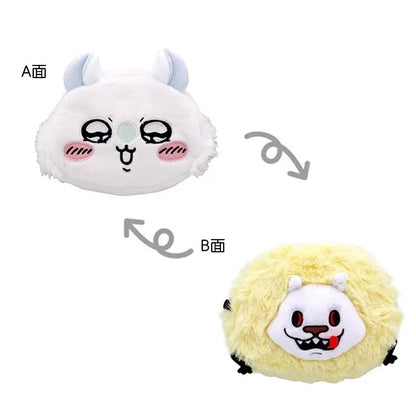 Japanese Cartoon Chiikawa Double Face Make Up Bag | ChiiKawa Hachiware Usagi Momonga Monster - Kawaii Plush Doll Purse Bag WinnieTheBirds Toy Shop