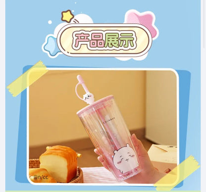 ChiiKawa X Miniso | ChiiKawa Hachiware Usagi Glitter Cool Warm Big Water Cup - Kawaii Item Decoration  WinnieTheBirds Toy Shop