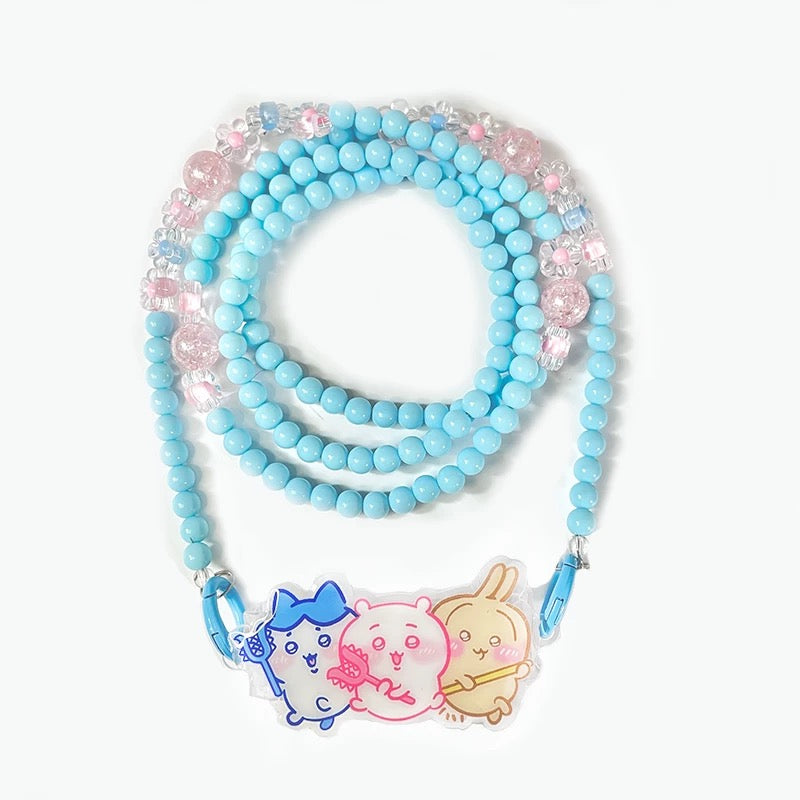 Japanese Cartoon Phone Back Clip with Phone Lanyard | Chiikawa Hachiware Usagi - for All Smart Phones WinnieTheBirds Toy Shop