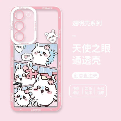Japanese Cartoon Comic Outing Version | Chiikawa Hachiware Usagi Momonga - Phone Case Samsung Galaxy S26 S25 S24 S23 S22 S21 FE Ultra Edge