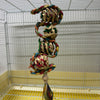 30x9cm Natural Style Colourful Natural Plant Dyed Palm Leaf Chew Hanging Parrot Birdie Toy for Small Medium Size